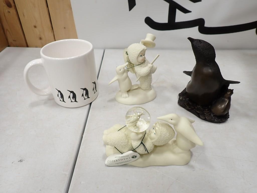 Penguin Figurine Lot including Department 56, Coffee Mug, etc.: Penguin Figurine Lot including Department 56, Coffee Mug, etc.