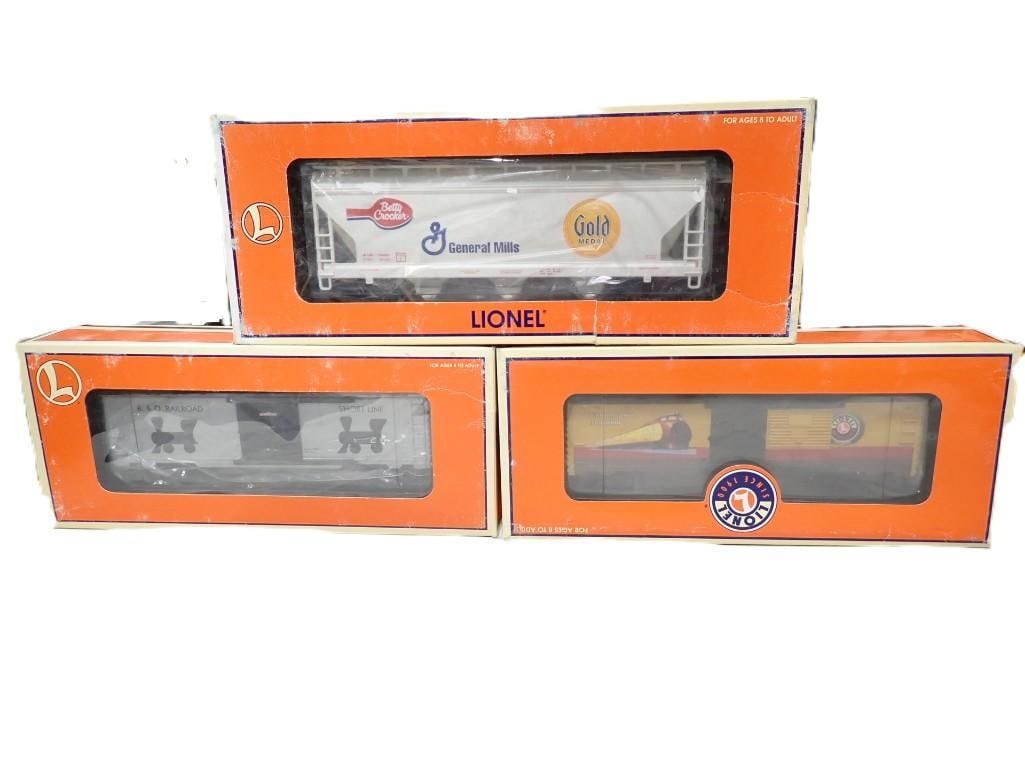 3 Lionel Trains with boxes including General Mills, Monopoly and Union Pacific M-10000: 3 Lionel Trains with boxes including General Mills, Monopoly and Union Pacific M-10000