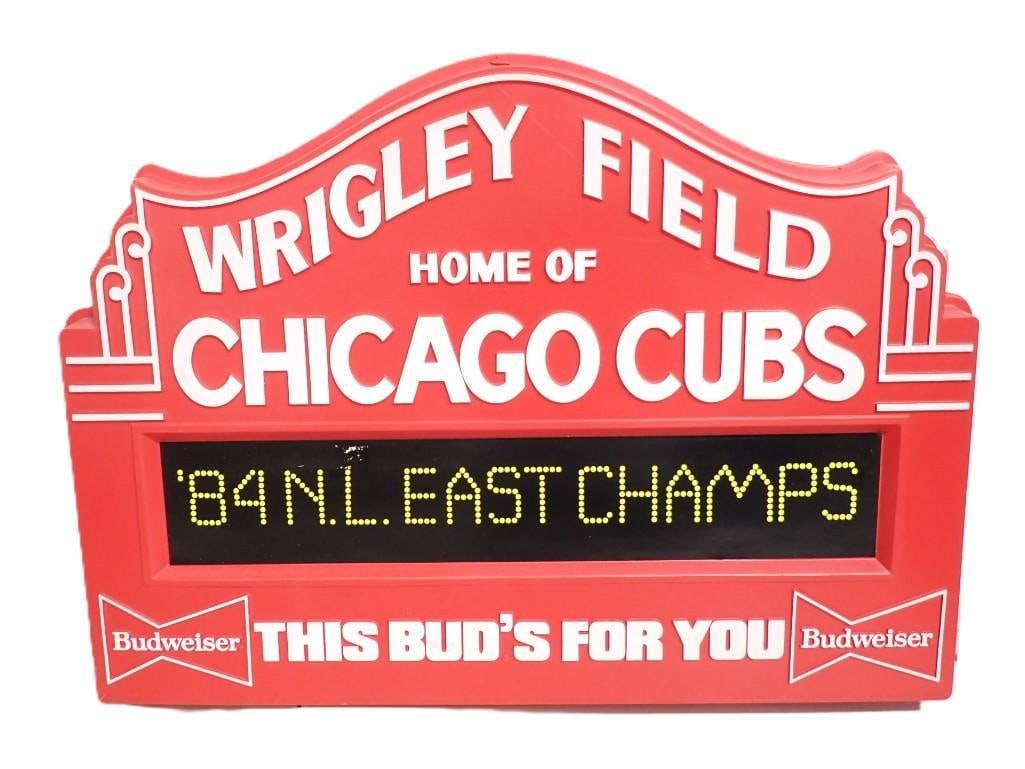 Vintage Wrigley Field Chicago Cubs 1984 N.L. East Champs Budweiser Sign (1 of 7)