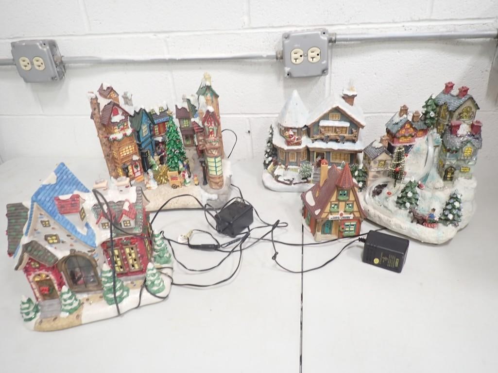 Lot of Fiber Optic Lighted Christmas Houses (1 of 3)