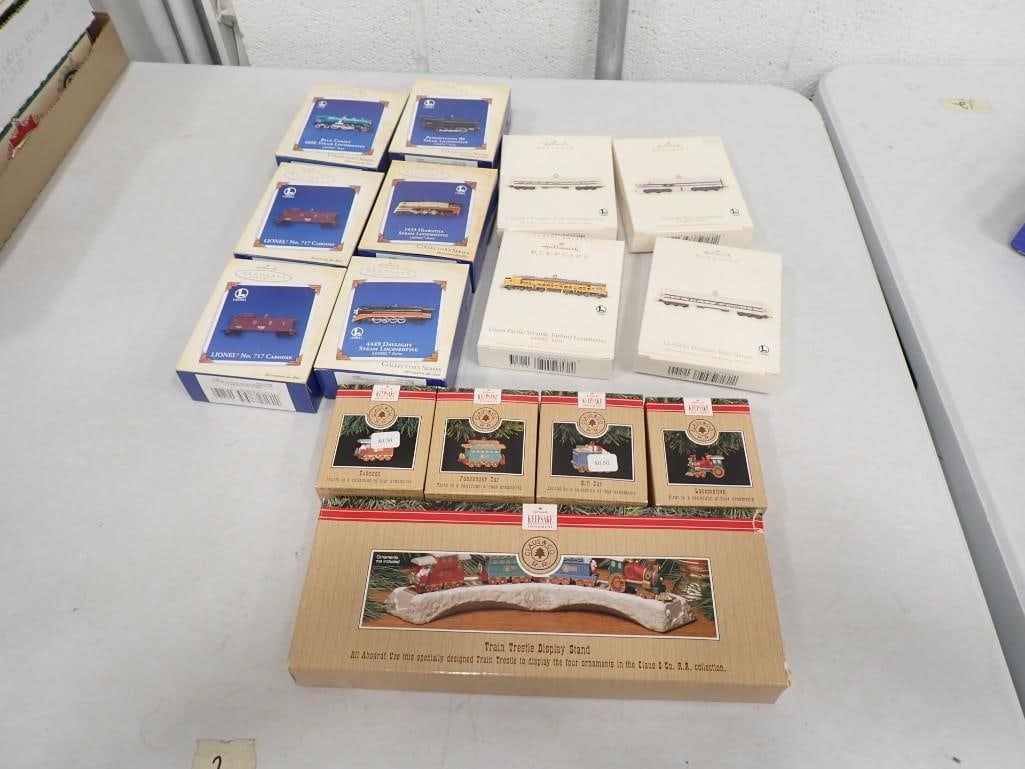 Lot of assorted Hallmark Keepsake Ornaments in original boxes including Trains, Lionel, etc. (1 of 3)