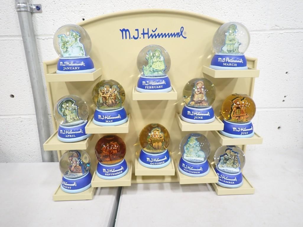 Hummel Snow Globe Store Display with Snow Globes: Hummel Snow Globe Store Display with Snow Globes