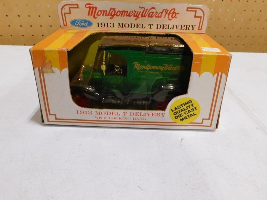 Montgomery Ward Co Ford 1913 Model T Delivery Die Cast Metal Coin Bank Model in Original Box (1 of 4)