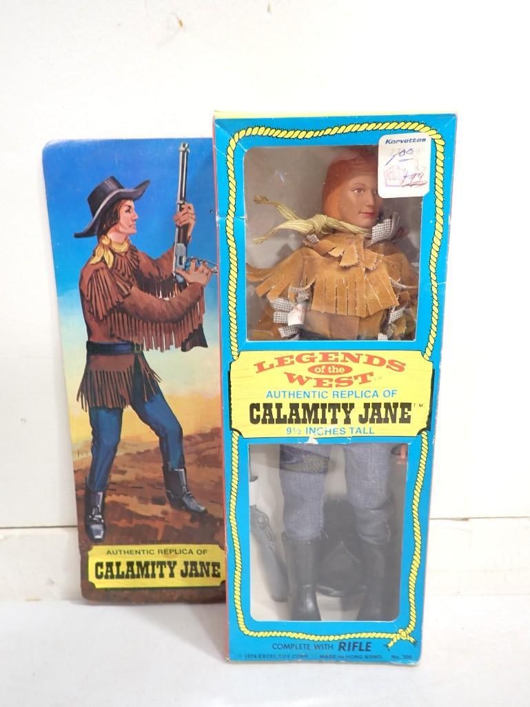 Vtg 1974 Calamity Jane Legends of the West by Excel Action Figure or Doll NOS New Old Stock: Vtg 1974 Calamity Jane Legends of the West by Excel 9 1/2" Action Figure or Doll NOS New Old Stock with Cowboy Box
