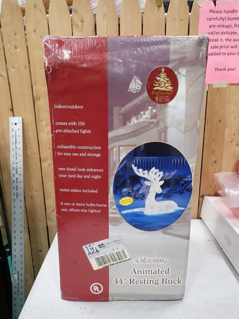 Glistening Animated 44" Resting Buck with Box - Outdoor Christmas Decoration (1 of 4)