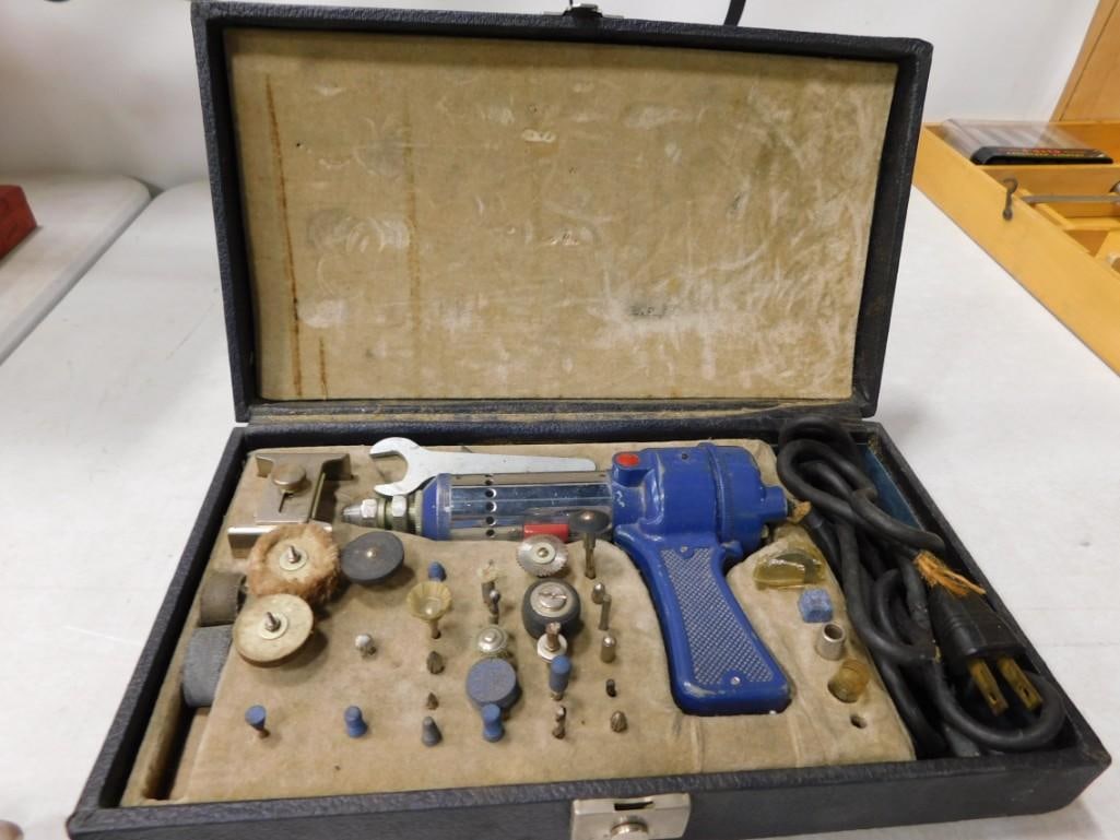 Vintage Sears Craftsman Electric Drill / Dremel / Rotary Tool Set with Case (1 of 4)