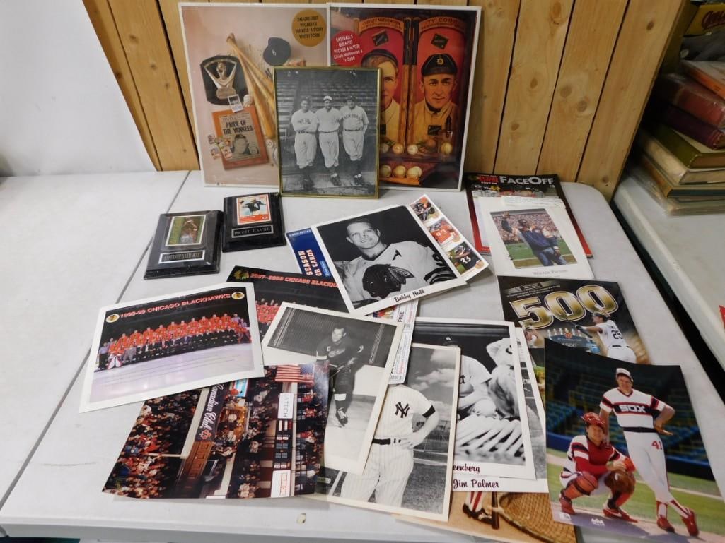 Sports Pictures, Photos, Plaques, Ephemera, etc. Chicago Blackhawks, Yankees, Brett Favre, Walter Pa (1 of 4)