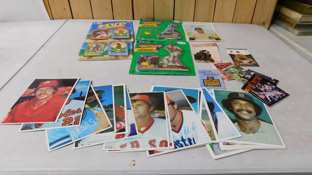 Sports Ephemera Lot including Pictures, Cards, Vintage, etc.: Sports Ephemera Lot including Pictures, Cards, Vintage, etc. Autographs appear to be part of the photo prints.