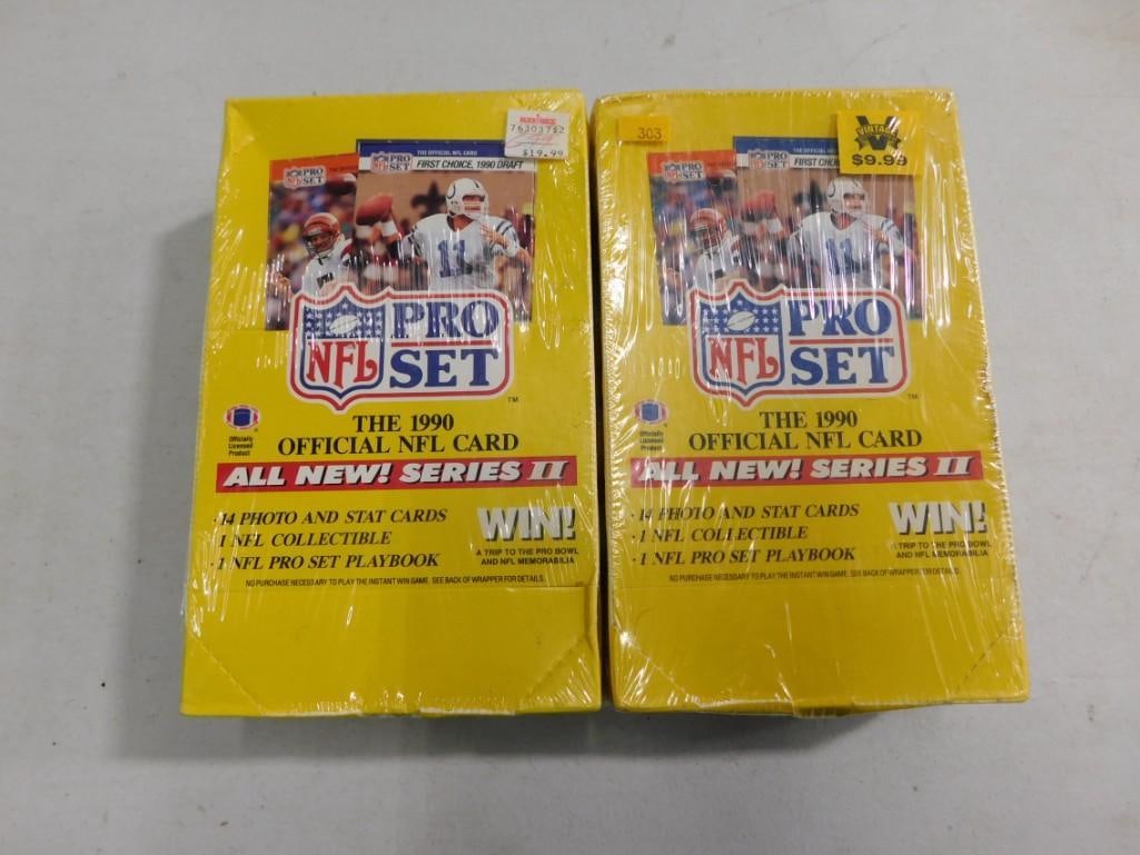 Two Sealed Boxes of NFL Pro Set 1990 Football Cards Series II (1 of 2)