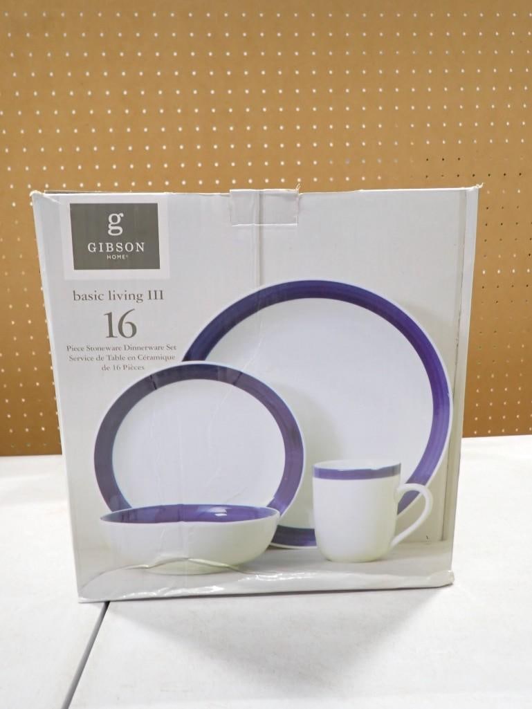 Gibson Home Basic Living III 16 Piece Stoneware Dinnerware Set New in Damaged Box (1 of 5)