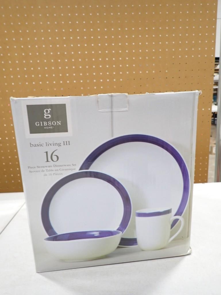Gibson Home Basic Living III 16 Piece Stoneware Dinnerware Set New in Damaged Box (1 of 5)