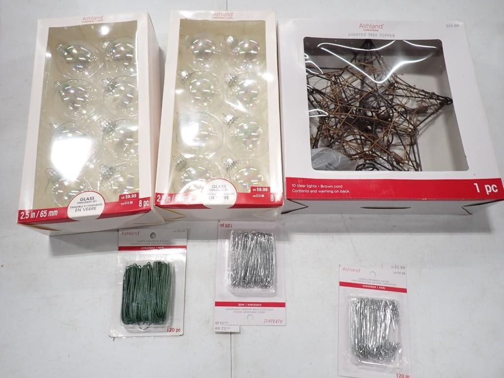 Christmas Ornaments incl 2 Boxes of Glass Ornaments New in Package, Etc (1 of 5)