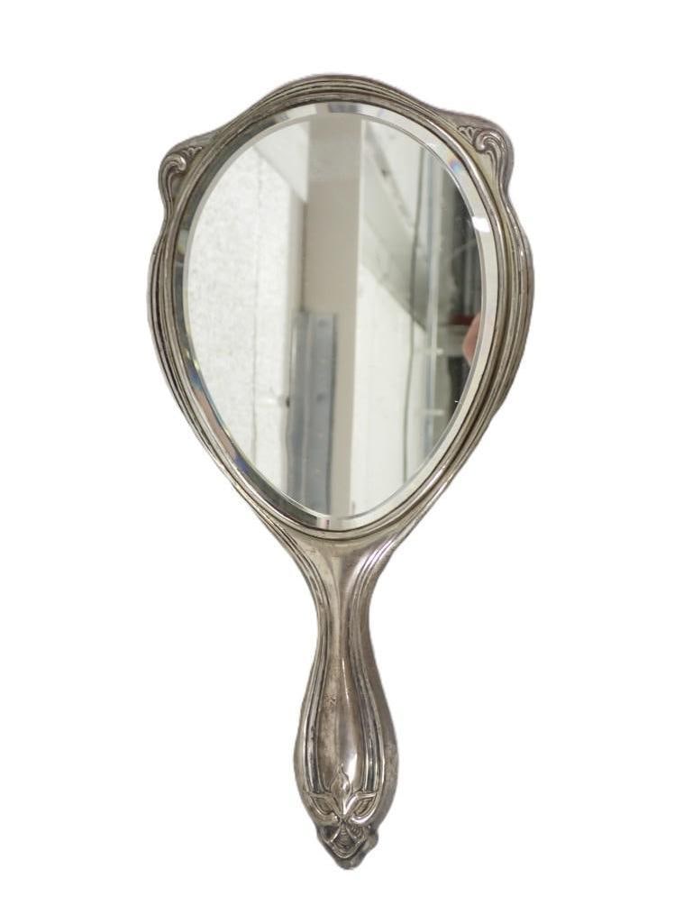 Antique Hand Mirror marked Sterling: Antique Hand Mirror marked Sterling