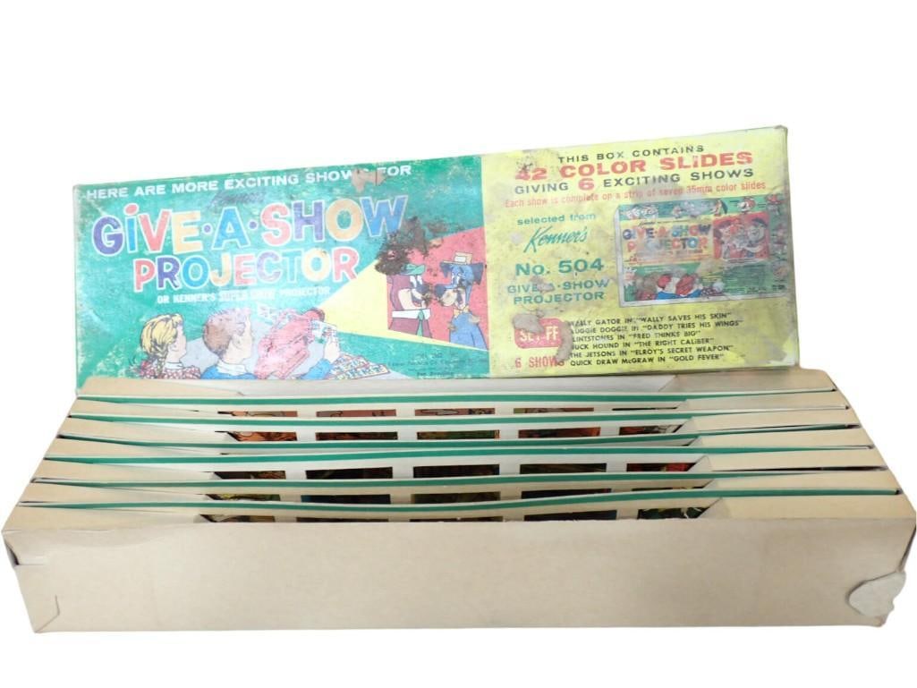 Vintage Kenner Give A Show Projector with 42 Color Slides with original box: Vintage Kenner Give A Show Projector with 42 Color Slides with original box #504 circa 1960's