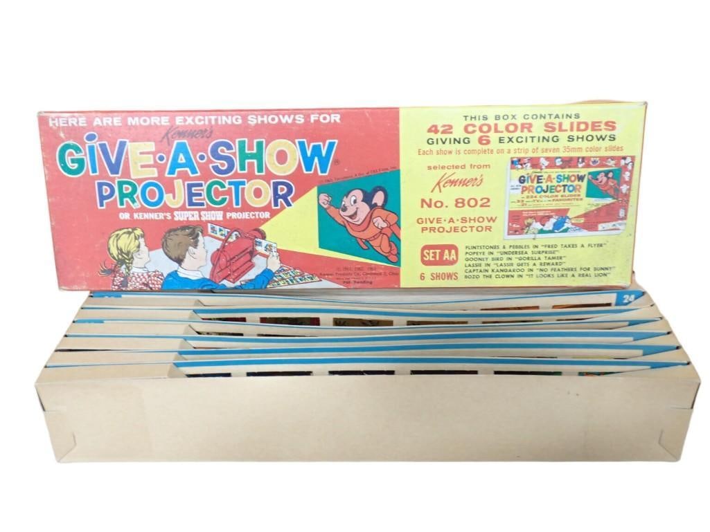 Vintage Kenner Give A Show Projector with 42 Color Slides with original box Hanna Barbara 1960's: Vintage Kenner Give A Show Projector with 42 Color Slides with original box Hanna Barbara 1960's