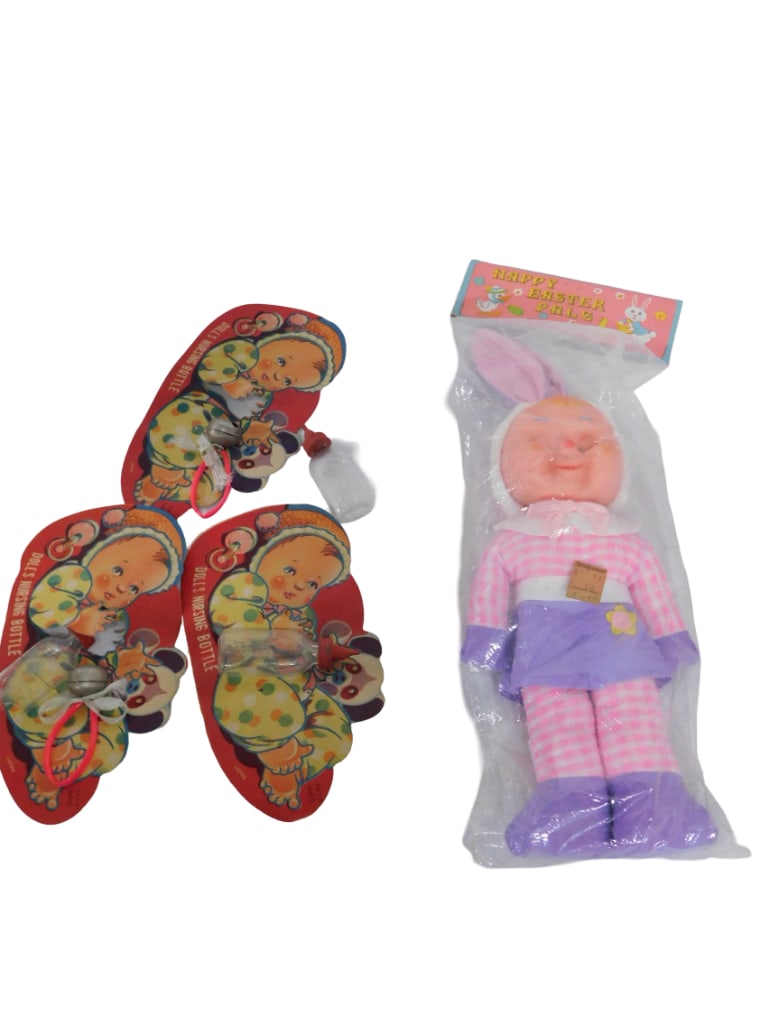 Vintage Happy Easter Pals Doll and 2 Dolls Nursing Bottles with Original Packages (1 of 8)