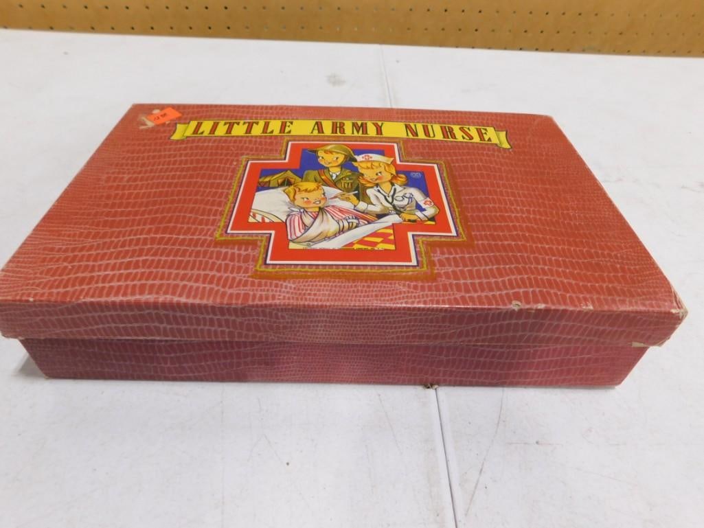 Vintage Little Army Nurse Playset in Original Box: Vintage Little Army Nurse Playset in Original Box Condition: unchecked for completeness. Includes everything that you see in the pictures