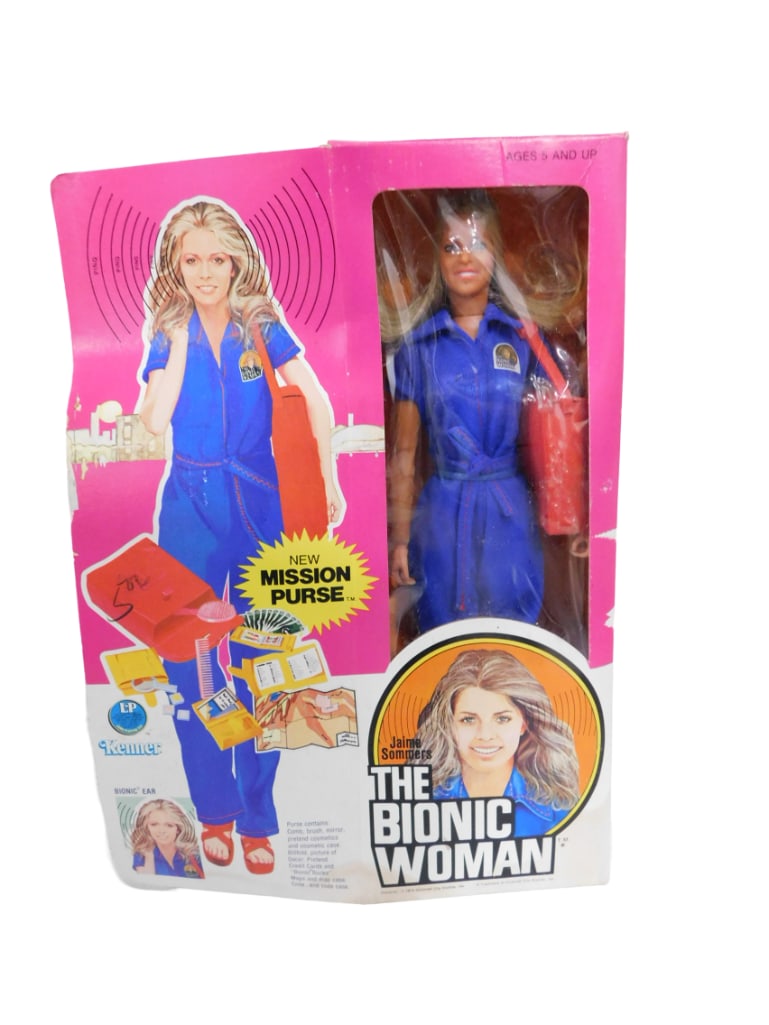 Vtg 1974 Bionic Woman Doll with Mission Purse and Blue Jumpsuit NOS New Old Stock (1 of 4)