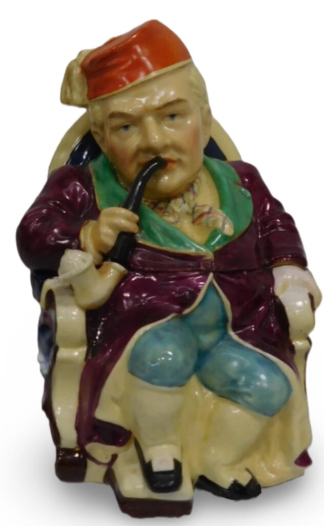 Antique German Porcelain Tobacco Holder of Man smoking a pipe (1 of 7)