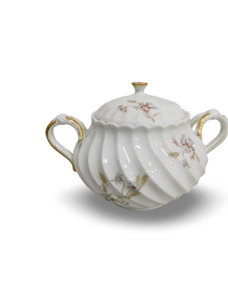 Vintage Limoges Sugar Bowl with Lid: Vintage Limoges Sugar Bowl with Lid