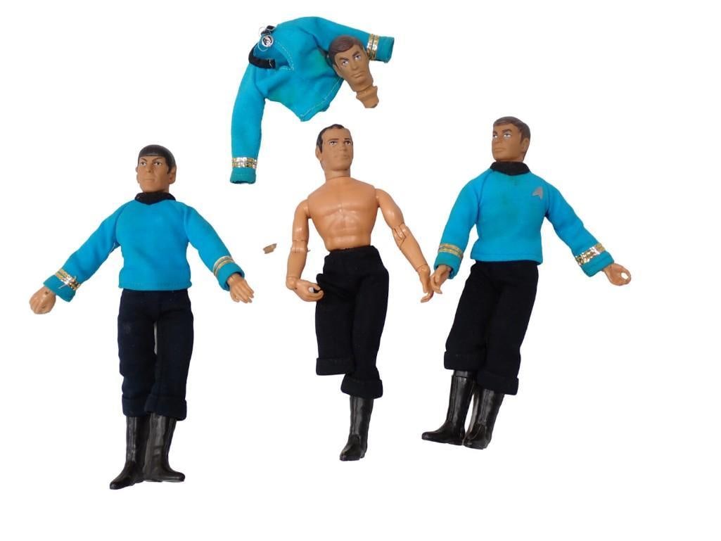 Vintage Star Trek Action Figures including 1974 Mego. Spock, McCoy and Captain Kirk, parts, etc.: Vintage Star Trek Action Figures including 1974 Mego. Spock, McCoy and Captain Kirk, parts, etc.