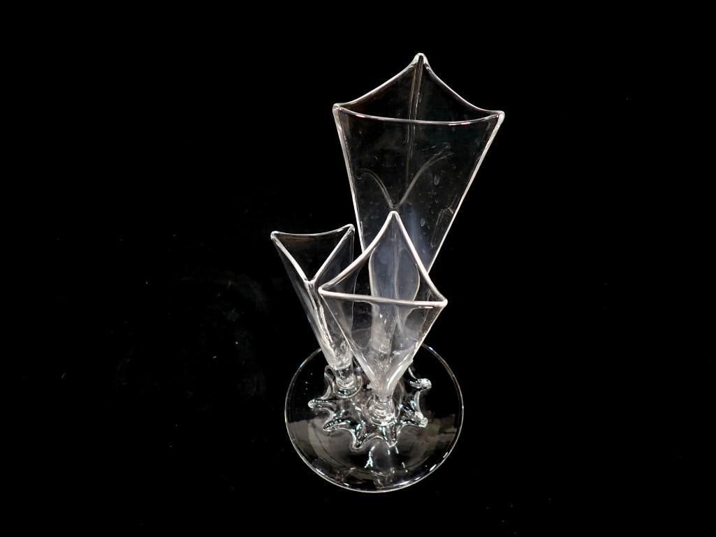 Steuben Art Glass 3 Stem Epergne Vase (1 of 12)