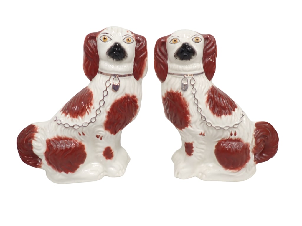 Pair of Vintage Stafforshire Spaniel Ceramic Porcelain Dogs from England- Measures roughly 9.5" Tall (1 of 10)