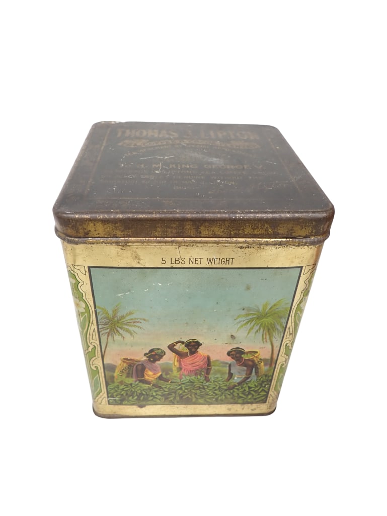 Antique Thomas J Lipton 5 lb Tea Tin with Ceylon Scene (1 of 8)