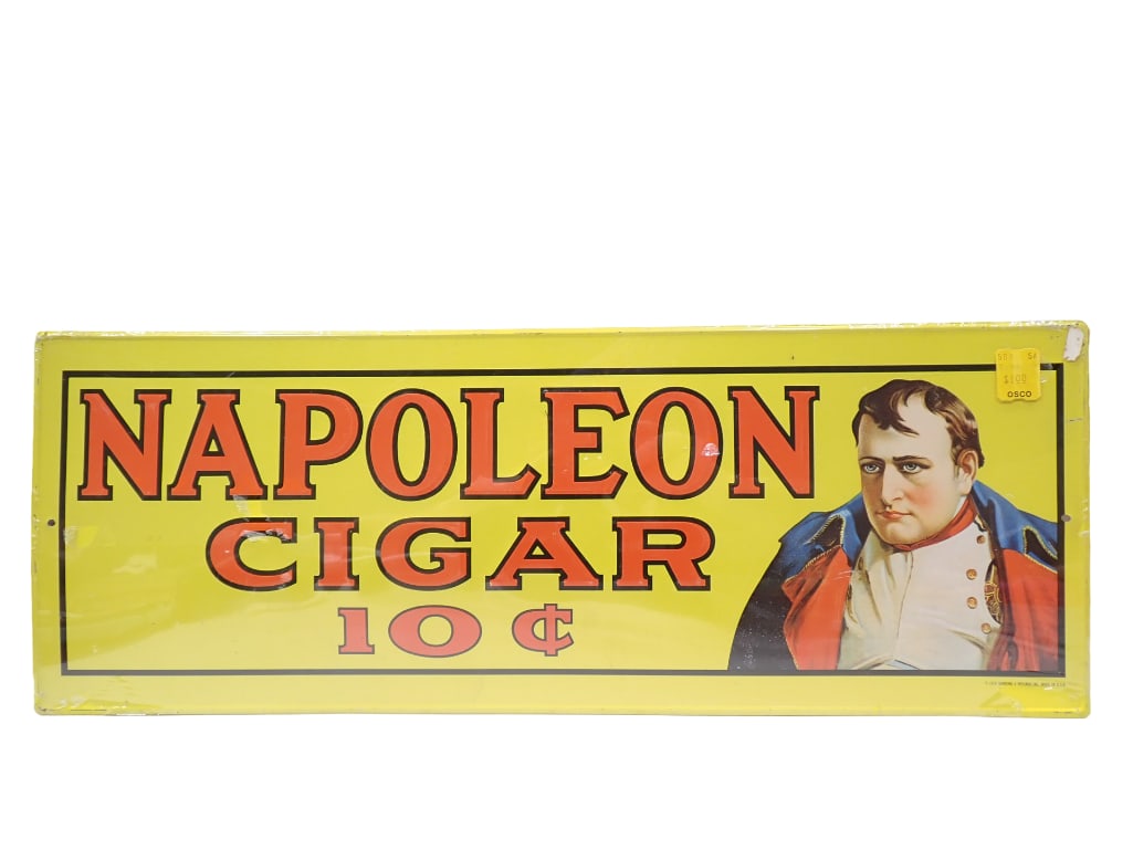 Vtg 1974 Napoleon Cigar 10c Metal Sign (1 of 4)