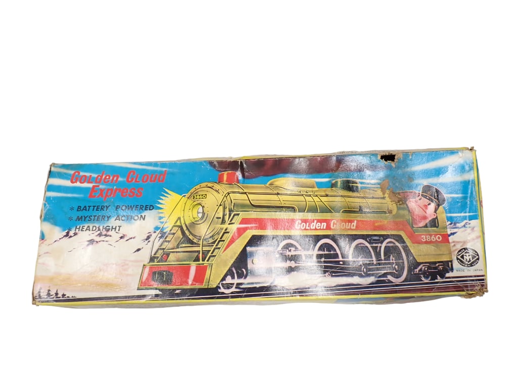 Vintage Golden Cloud Express Tin Toy Train Made in Japan in Original Box (1 of 15)