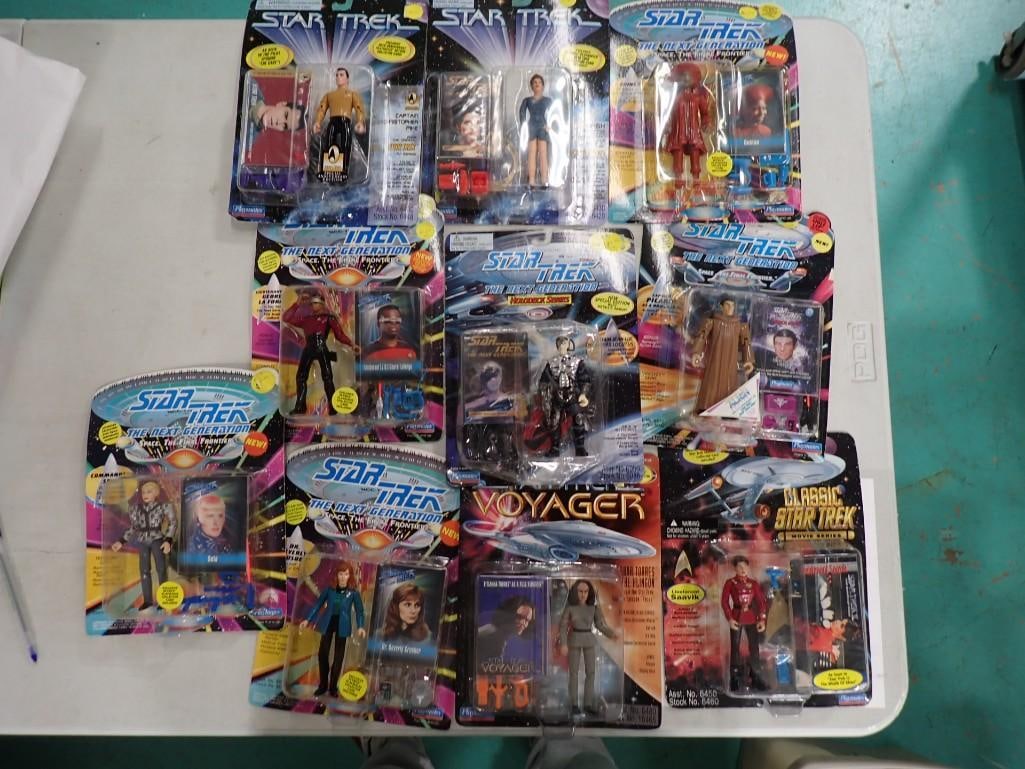 Lot of 10 New On Card Star Trek Action Figures including TNG, Voyager, Classic TOS, etc. (1 of 18)