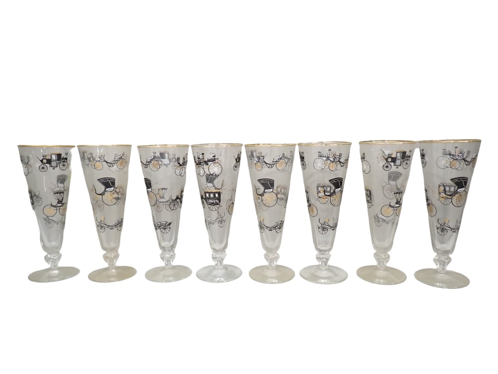 Set of 8 Libbey Curio Pilsner Glasses MCM Barware (1 of 7)