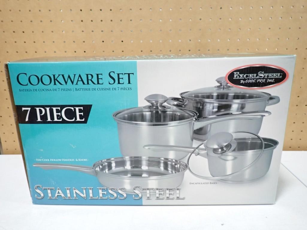 7 pc Stainless Steel Cookware Set ExcelSteel by Cook Pro Inc New in Box (1 of 6)