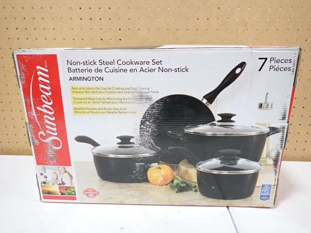 Sunbeam 7 Pc Non Stick Steel Cookware Set New in Box (1 of 6)