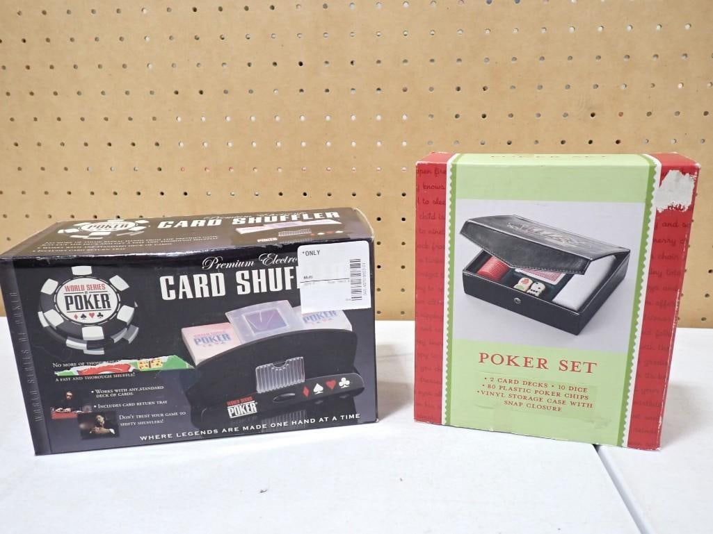 Poker Set and Premium Electronic Card Shuffler Both New in Box: Poker Set and Premium Electronic Card Shuffler Both New in Box