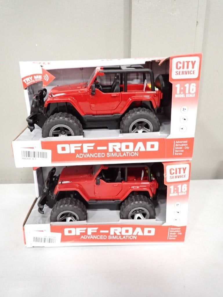 2 City Service 1:16 Scale Off-Road Advanced Simulation Jeep Toys New in Box: Lot of 2 City Service 1:16 Scale Off-Road Advanced Simulation Jeep Toys New in Box