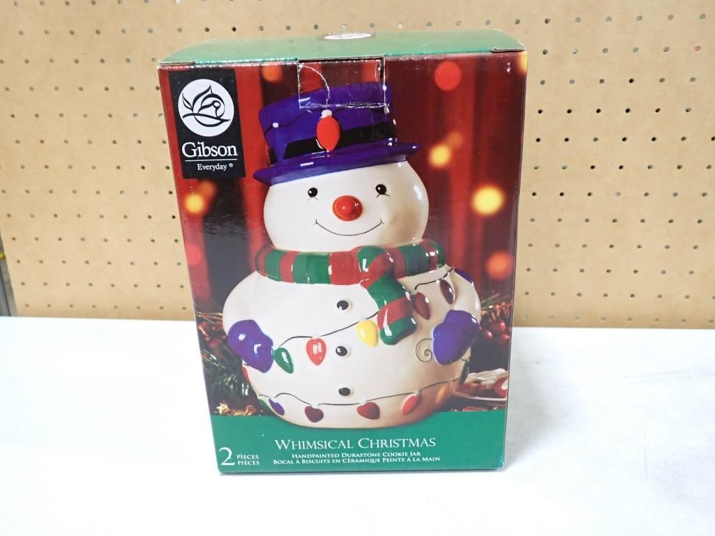 Whimsical Christmas Snowman Cookie Jar New in Box (1 of 4)