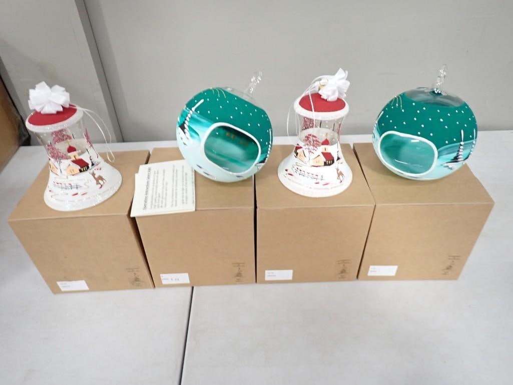 4 Large Glas Zauber Christmas Ornaments German Hand Painted incl Blown Glass (1 of 8)