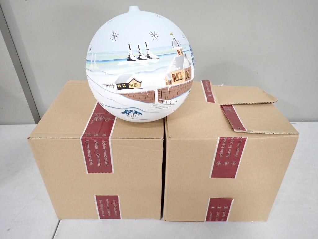 2 Large Glas Zauber Christmas Ornaments German Hand Painted incl Blown Glass (1 of 7)