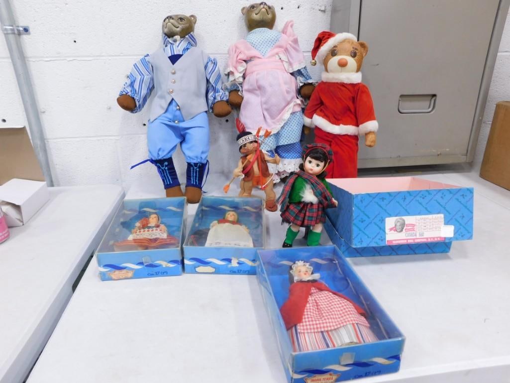 Doll Lot including Madame Alexander, Eros Italy Dolls with boxes, Orma Doll Bears or Wolves (1 of 7)