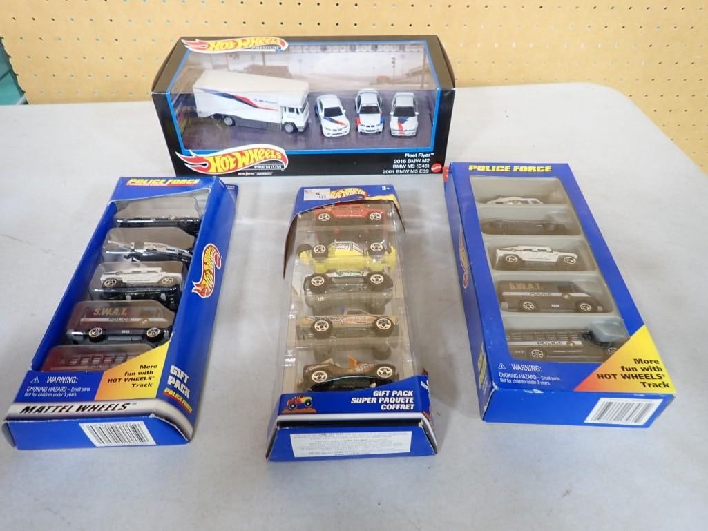 Hot Wheels Lot including Fleet Flyer BMW Set, and 3 Six Packs - all new in boxes (1 of 3)