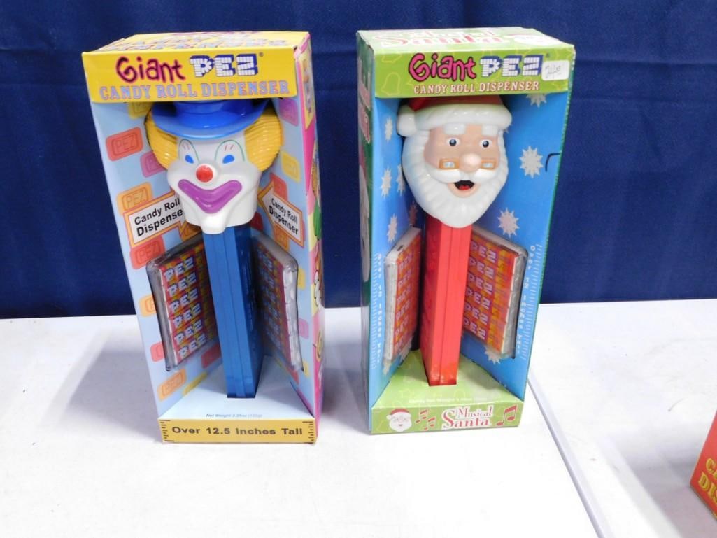 2 Giant Pez Dispensers incl Santa Claus and Clown New in Box: 2 Giant Pez Dispensers incl Santa Claus and Clown New in Box