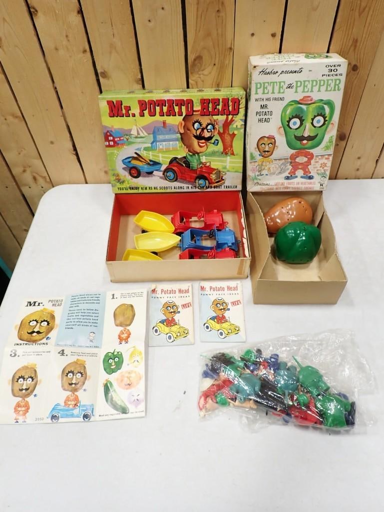 Vtg 1950s Mr and Mrs Potato Head Car and Trailer Sets and Pete the Pepper with Original Boxes (1 of 16)