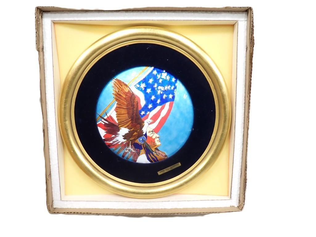 Franklin Mint Bicentennial Eagle with Native American Plate / Wall Hanging (1 of 9)
