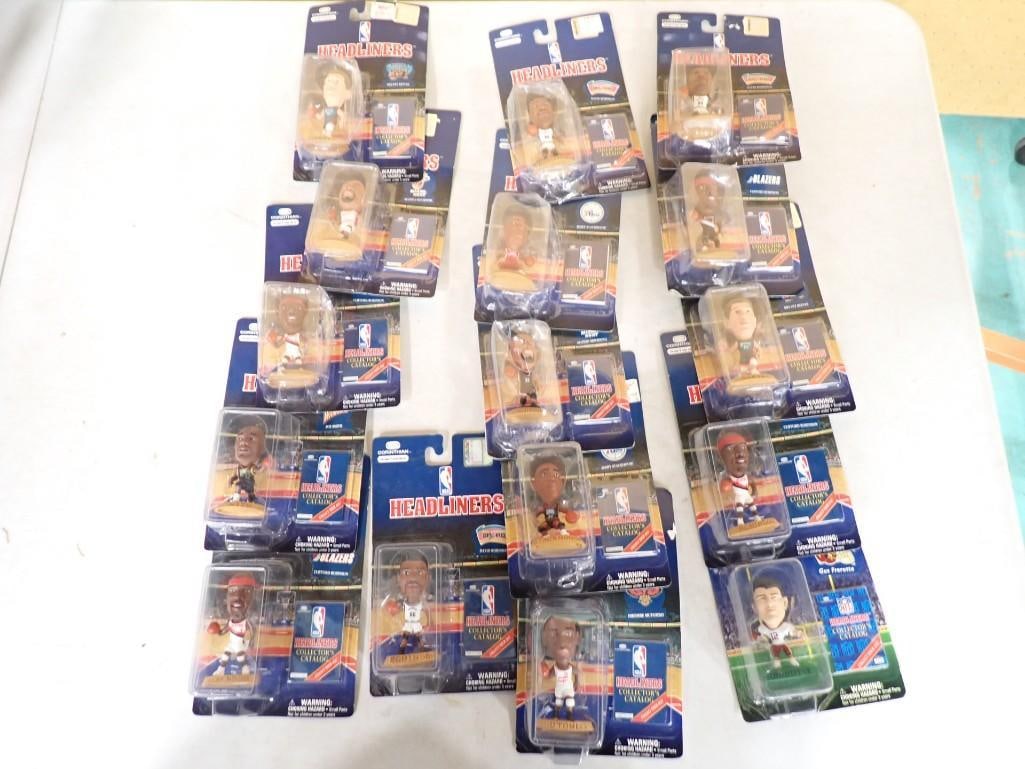 Lot of 16 assorted NBA Headliners Bobble Heads - New in package (1 of 3)