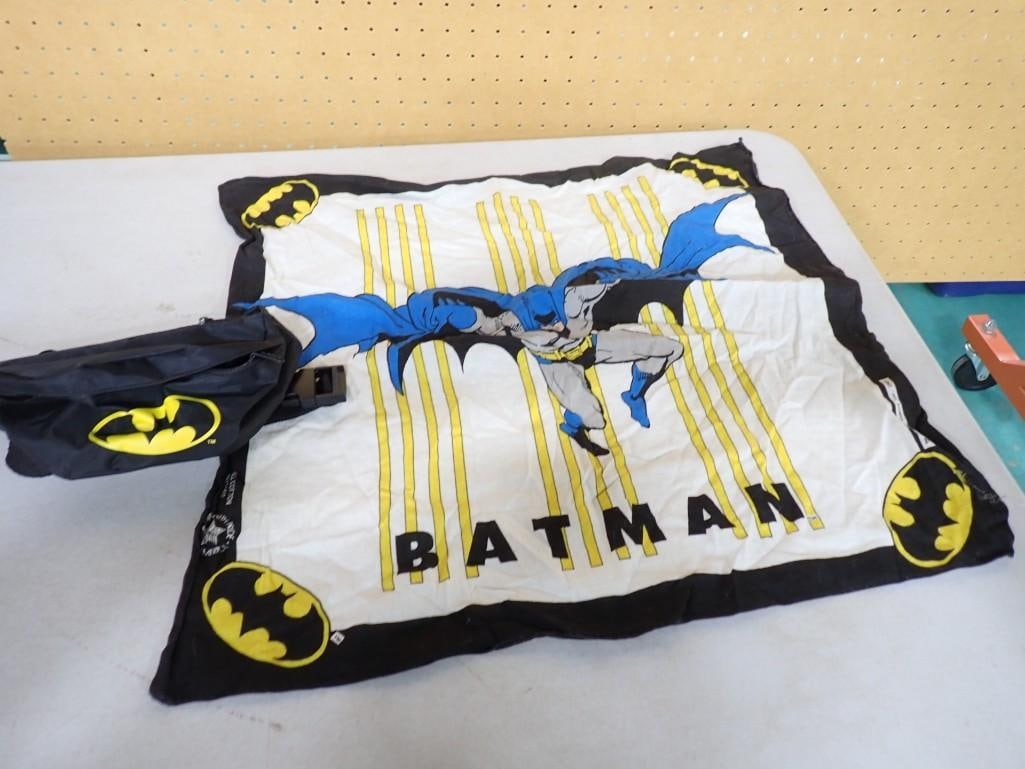 Vintage Batman Handkerchief / Cloth and Hip Bag: Vintage Batman Handkerchief / Cloth and Hip Bag