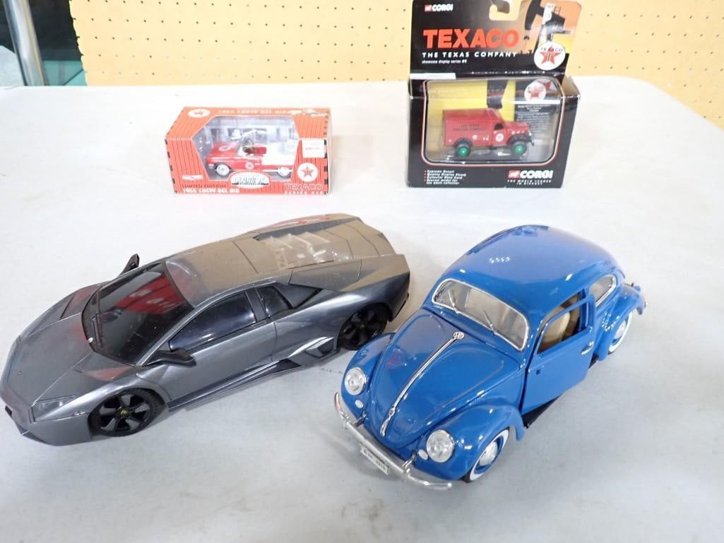 Assorted Toy Car Lot including VW Bug, Texaco Corgi, Chevy Bel Air, Lamborghini (1 of 4)