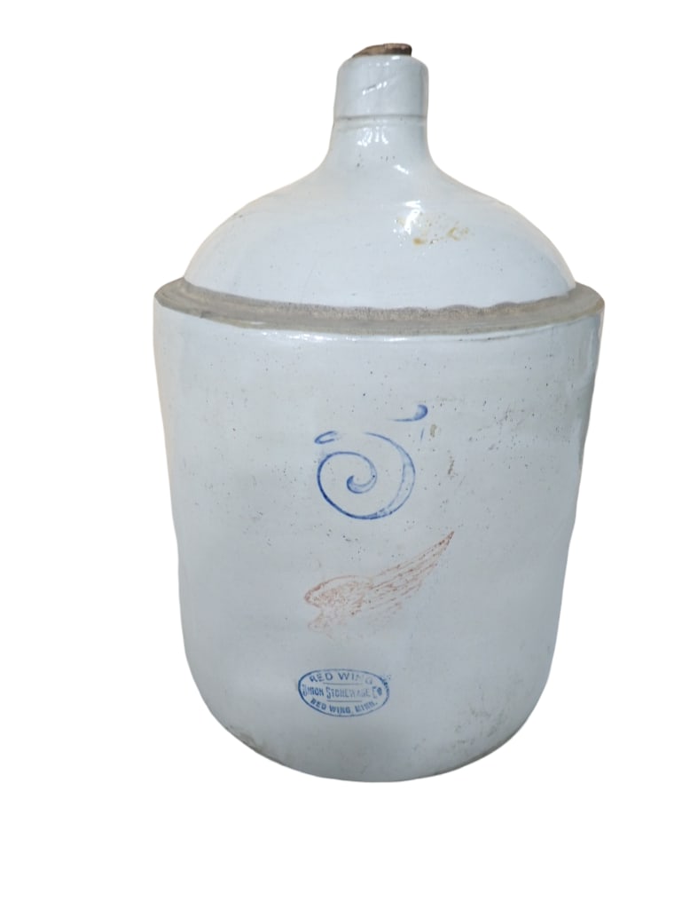 5 Gallon Red Wing Jug Stoneware with Salt Glaze (1 of 5)