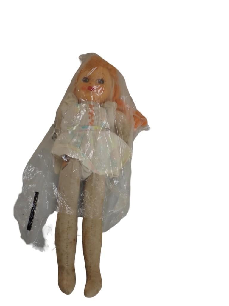 Vintage Doll with plush body and hard rubber face: Vintage Doll with plush body and hard rubber face