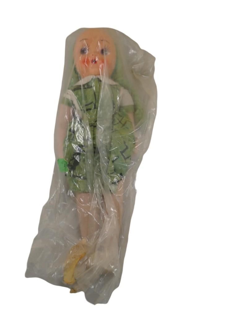 Vintage Doll with plush body and hard rubber face: Vintage Doll with plush body and hard rubber face